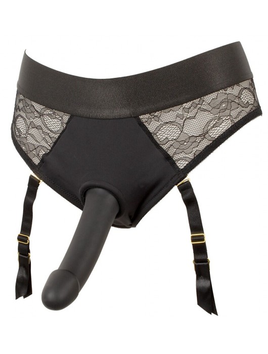 Черный женский страпон Strap-on Set: трусики и насадка - Orion - купить с доставкой в Новокуйбышевске