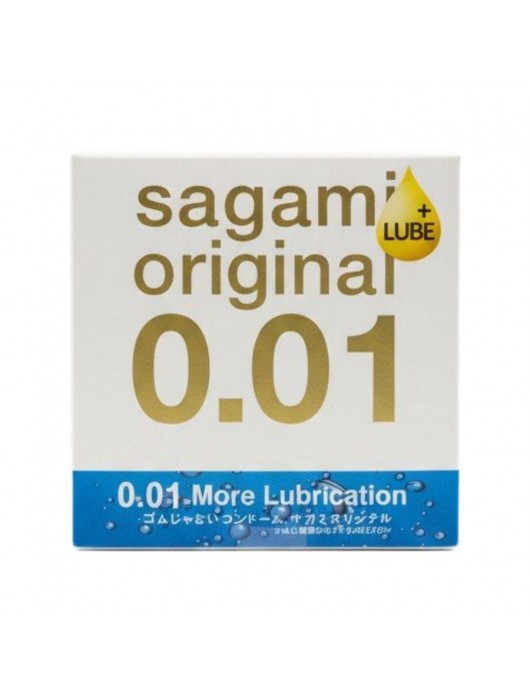 Увлажнённый презерватив Sagami Original 0.01 Extra Lub - 1 шт. - Sagami - купить с доставкой в Новокуйбышевске