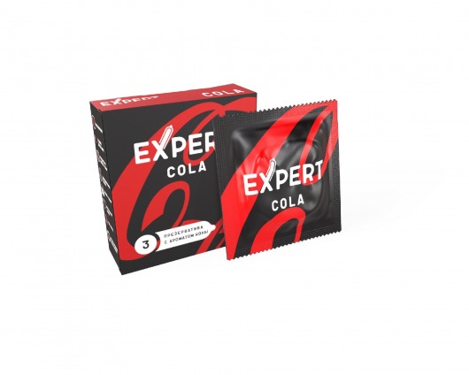 Презервативы с ароматом колы Expert Cola - 3 шт. - Expert - купить с доставкой в Новокуйбышевске