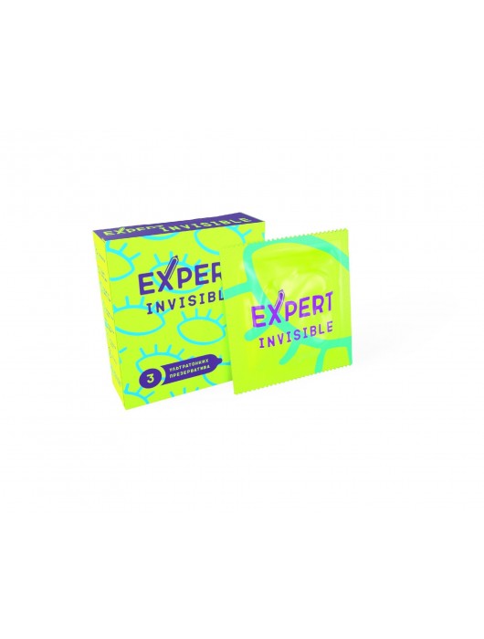 Ультратонкие презервативы Expert Invisible - 3 шт. - Expert - купить с доставкой в Новокуйбышевске