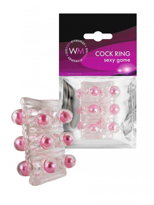 Прозрачная сквозная насадка на пенис с цветными шариками - Erowoman-Eroman - в Новокуйбышевске купить с доставкой