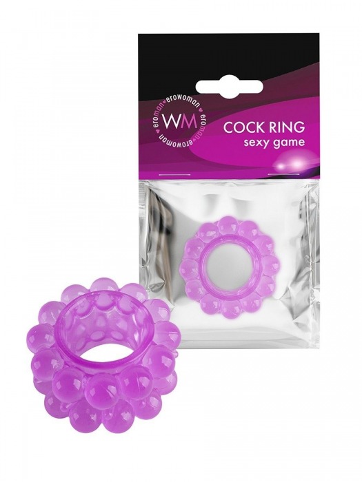 Лиловое эрекционное кольцо с 2 рядами стимулирующих шариков - Erowoman-Eroman - в Новокуйбышевске купить с доставкой