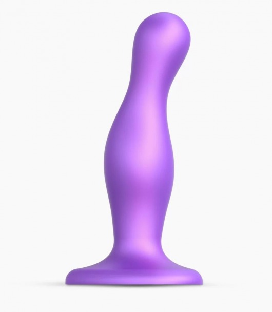 Фиолетовая насадка Strap-On-Me Dildo Plug Curvy size M - Strap-on-me - купить с доставкой в Новокуйбышевске