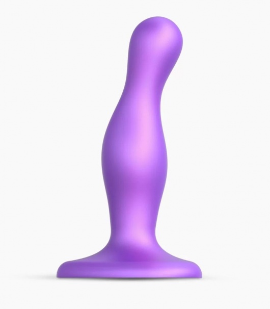 Фиолетовая насадка Strap-On-Me Dildo Plug Curvy size S - Strap-on-me - купить с доставкой в Новокуйбышевске