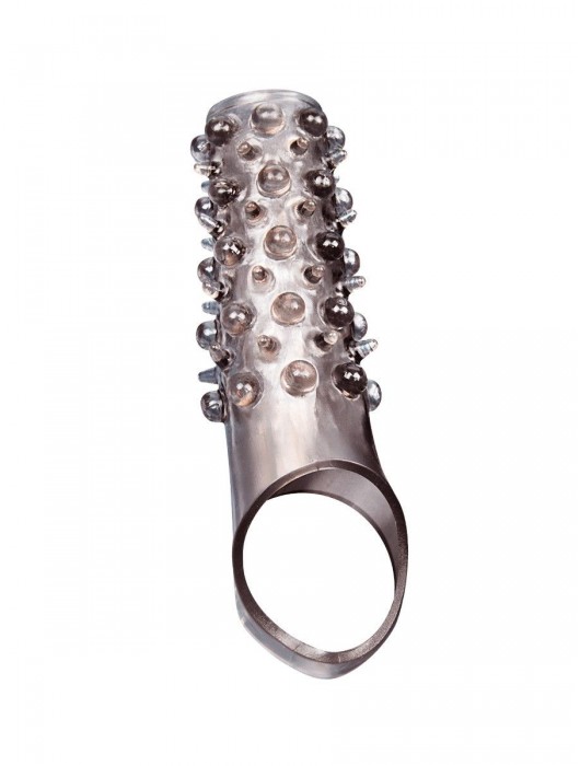 Дымчатая насадка на пенис с шипами и выпуклостями - 12 см. - Sex Expert - в Новокуйбышевске купить с доставкой