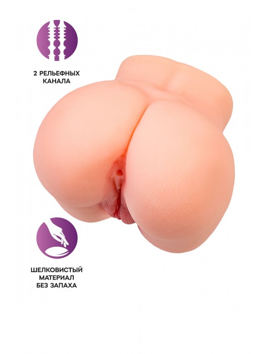 Реалистичный мастурбатор в форме попки с двумя любовными входами - No Name - в Новокуйбышевске купить с доставкой