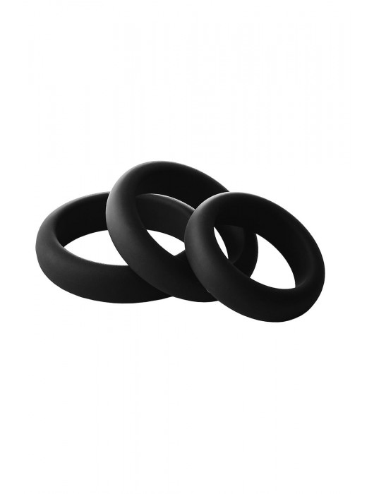 Набор из 3 черных эрекционных колец Smooth Silicone Cockring Pack - Dream Toys - в Новокуйбышевске купить с доставкой