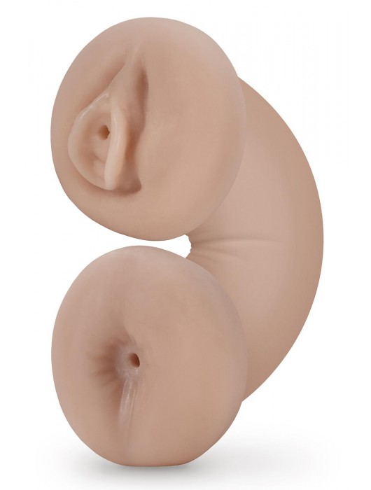 Телесный люминесцентный двусторонний мастурбатор Tasha - Blush Novelties - в Новокуйбышевске купить с доставкой