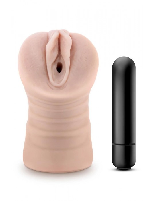 Телесный мастурбатор-вагина Ayumi с вибрацией - Blush Novelties - в Новокуйбышевске купить с доставкой