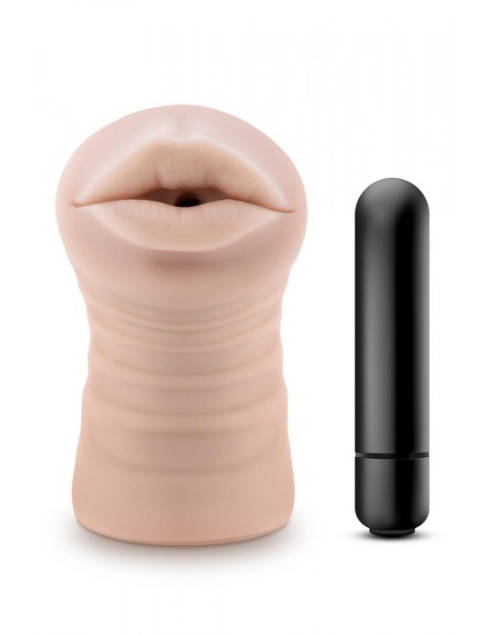 Телесный мастурбатор-ротик Nicole Vibrating Masturbator - Blush Novelties - в Новокуйбышевске купить с доставкой