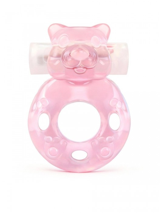 Розовое эрекционное виброкольцо в форме мишки - 1137 - в Новокуйбышевске купить с доставкой