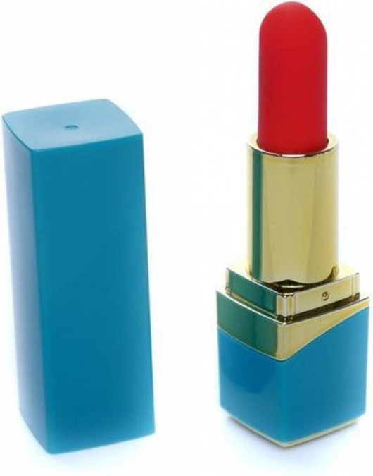 Голубой мини-вибратор в форме помады - Boys of Toys