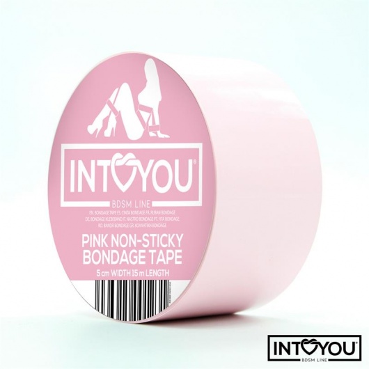 Розовый скотч для фиксации Non-Sticky Bondage Tape - 15 м. - Intoyou - купить с доставкой в Новокуйбышевске