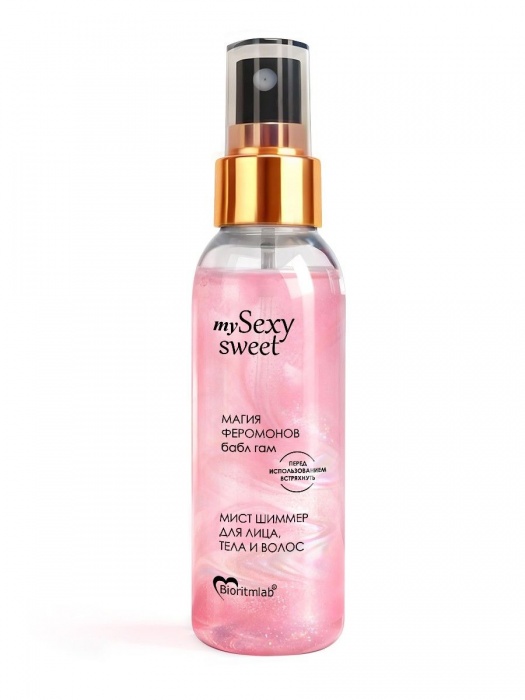 Мист для лица, тела и волос Sexy Sweet с ароматом бабл-гам, шиммером и феромонами - 95 мл. -  - Магазин феромонов в Новокуйбышевске