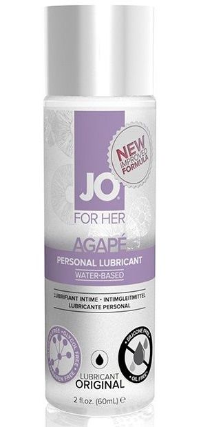 Лубрикант на водной основе для женщин JO AGAPE LUBRICANT ORIGINAL - 60 мл. - System JO - купить с доставкой в Новокуйбышевске