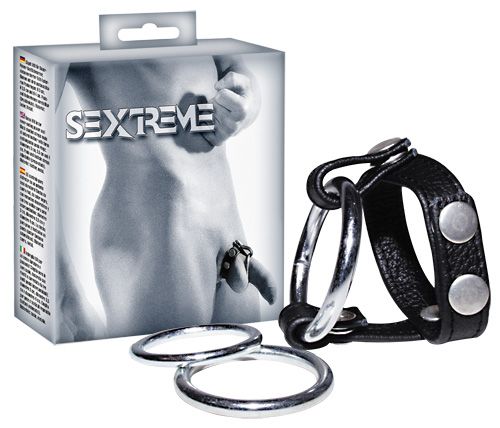 Подхват для мошонки с 3 съемными эрекционными кольцами Leder-Riemen - Orion - в Новокуйбышевске купить с доставкой