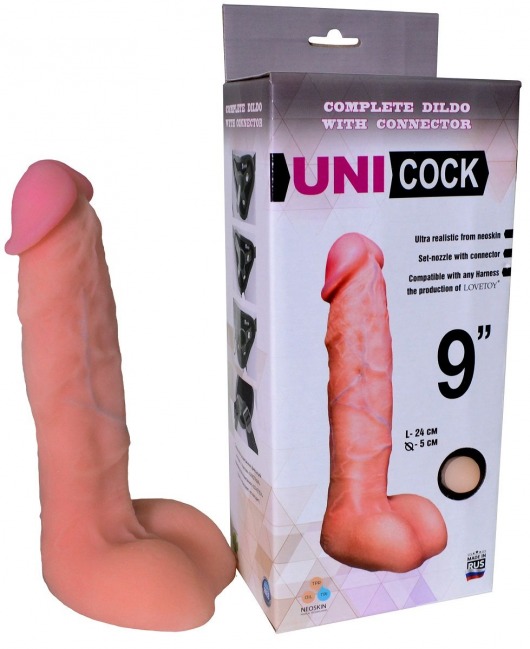 Фаллическая насадка Харнесс UNICOCK 9  - 24 см. - LOVETOY (А-Полимер) - купить с доставкой в Новокуйбышевске