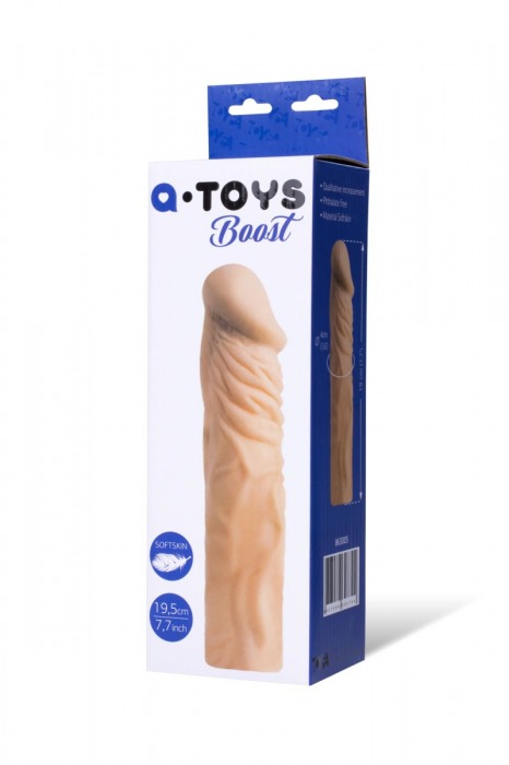 Насадка с ярко выраженной головкой и рельефным стволом - 19 см. - A-toys - в Новокуйбышевске купить с доставкой