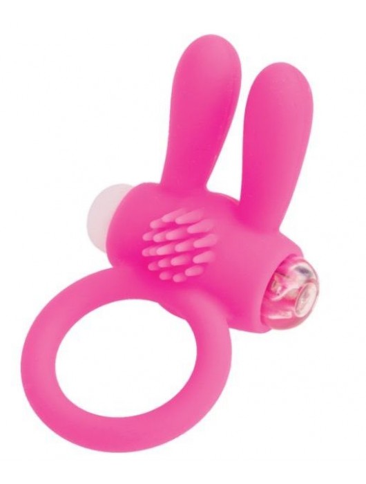 Розовое эрекционное виброкольцо A-toys с ушками - A-toys - в Новокуйбышевске купить с доставкой