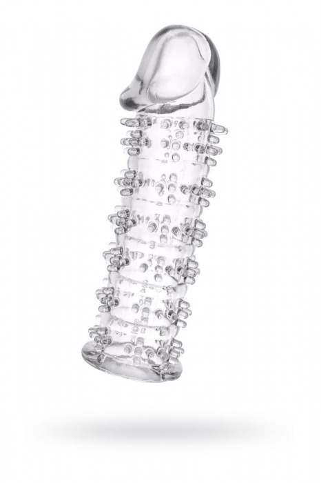 Гелевая прозрачная насадка с шипами - 12 см. - Toyfa Basic - в Новокуйбышевске купить с доставкой
