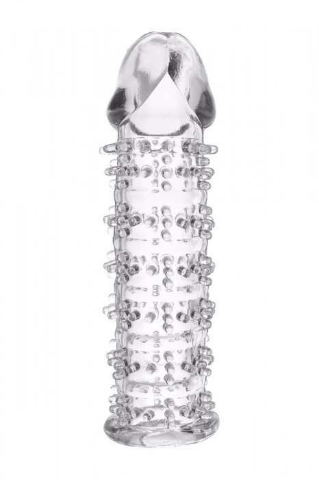 Гелевая прозрачная насадка с шипами - 12 см. - Toyfa Basic - в Новокуйбышевске купить с доставкой