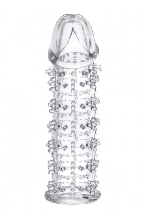 Гелевая прозрачная насадка с шипами - 12 см. - Toyfa Basic - в Новокуйбышевске купить с доставкой