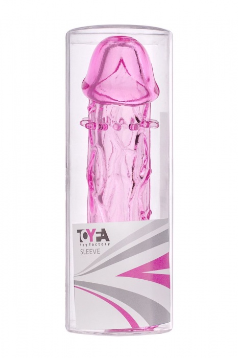 Гладкая розовая насадка с усиками под головкой - 12,5 см. - Toyfa Basic - в Новокуйбышевске купить с доставкой