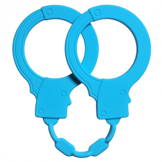 Голубые силиконовые наручники Stretchy Cuffs Turquoise - Lola Games - купить с доставкой в Новокуйбышевске