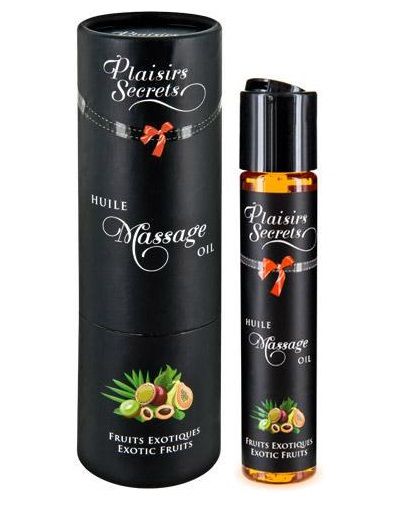 Массажное масло с ароматом экзотических фруктов Huile de Massage Gourmande Fruits Exotiques - 59 мл. - Plaisir Secret - купить с доставкой в Новокуйбышевске