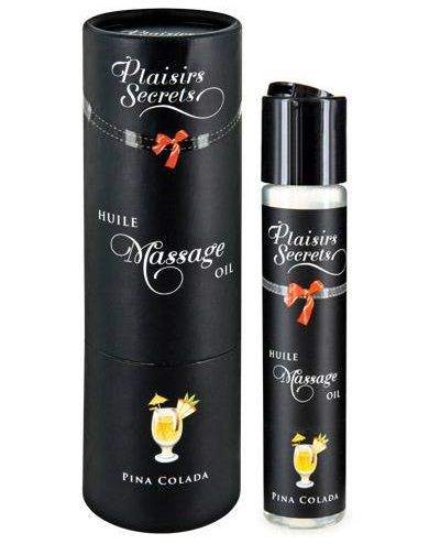 Массажное масло с ароматом пина колады Huile de Massage Gourmande Pina Colada - 59 мл. - Plaisir Secret - купить с доставкой в Новокуйбышевске