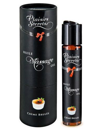 Массажное масло с ароматом крем брюле Huile de Massage Gourmande Creme Brulée - 59 мл. - Plaisir Secret - купить с доставкой в Новокуйбышевске