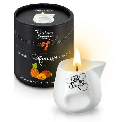 Массажная свеча с ароматом манго и ананаса Bougie de Massage Ananas Mangue - 80 мл. - Plaisir Secret - купить с доставкой в Новокуйбышевске