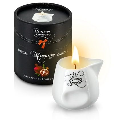 Массажная свеча с ароматом граната Bougie de Massage Gourmande Grenadine - 80 мл. - Plaisir Secret - купить с доставкой в Новокуйбышевске