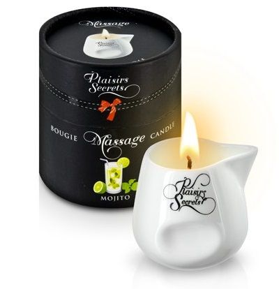 Массажная свеча с ароматом мохито Bougie de Massage Mojito - 80 мл. - Plaisir Secret - купить с доставкой в Новокуйбышевске