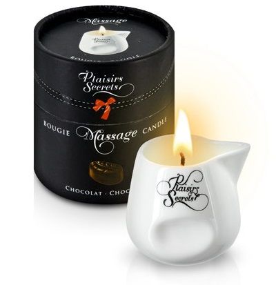 Массажная свеча с ароматом шоколада Bougie de Massage Gourmande Chocolat - 80 мл. - Plaisir Secret - купить с доставкой в Новокуйбышевске