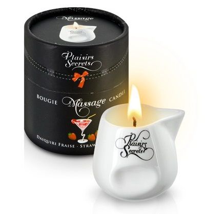 Массажная свеча с ароматом клубничного дайкири Bougie de Massage Daikiri Fraise - 80 мл. - Plaisir Secret - купить с доставкой в Новокуйбышевске