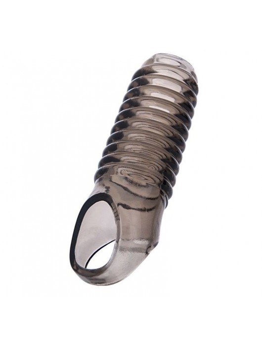 Дымчатая насадка с рёбрышками и подхватом мошонки ToyFa XLover - 12,5 см. - ToyFa - в Новокуйбышевске купить с доставкой