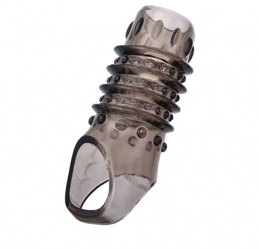 Открытая дымчатая насадка с точками и рёбрами ToyFa XLover - 11,5 см. - ToyFa - в Новокуйбышевске купить с доставкой