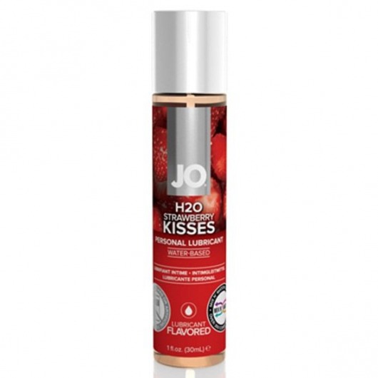 Смазка с ароматом клубники JO Flavored Strawberry Kiss - 30 мл. - System JO - купить с доставкой в Новокуйбышевске