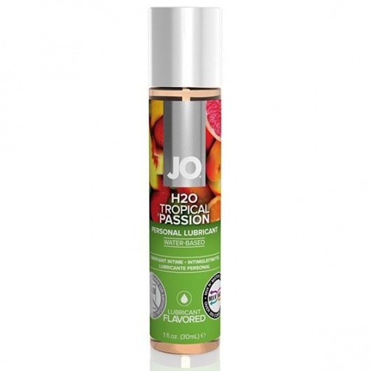 Смазка с ароматом тропических фруктов JO Flavored Tropical Passion - 30 мл. - System JO - купить с доставкой в Новокуйбышевске