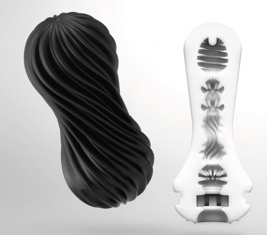 Мастурбатор FLEX Rocky Black с плотным рельефом - Tenga - в Новокуйбышевске купить с доставкой
