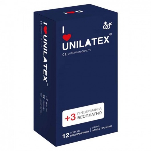 Ультрапрочные презервативы Unilatex Extra Strong - 12 шт. + 3 шт. в подарок - Unilatex - купить с доставкой в Новокуйбышевске