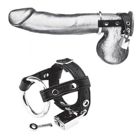 Утяжка на пенис на замочке Duo Cock And Ball Lock - BlueLine - купить с доставкой в Новокуйбышевске