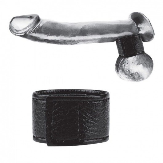 Чёрная утяжка на мошонку 1  Velcro Ball Stretcher - BlueLine - купить с доставкой в Новокуйбышевске