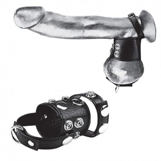 Утяжка на пенис и мошонку Cock Ring With 1.5  Ball Stretcher And Optional Weight Ring - BlueLine - купить с доставкой в Новокуйбышевске