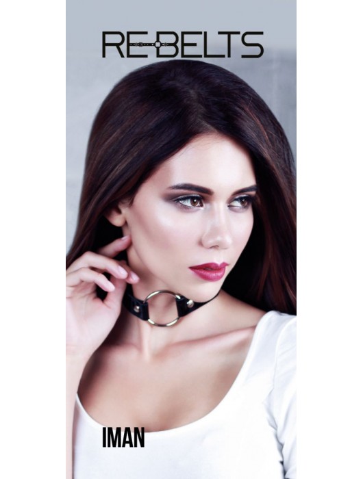 Чёрный чокер-кляп Iman Black - Rebelts - купить с доставкой в Новокуйбышевске