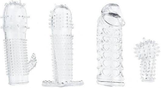 Набор из 4 насадок на член Pleasured Penis Enhancement Sleeve 4 Pack - XR Brands - в Новокуйбышевске купить с доставкой
