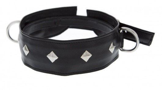 Полиуретановый ошейник с пуклями и D-кольцами Collar with Studs - Blush Novelties - купить с доставкой в Новокуйбышевске