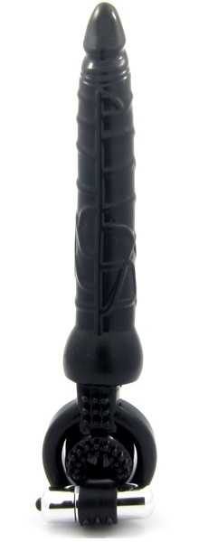 Черная вибронасадка с анальным стимулятором - ToyFa - в Новокуйбышевске купить с доставкой