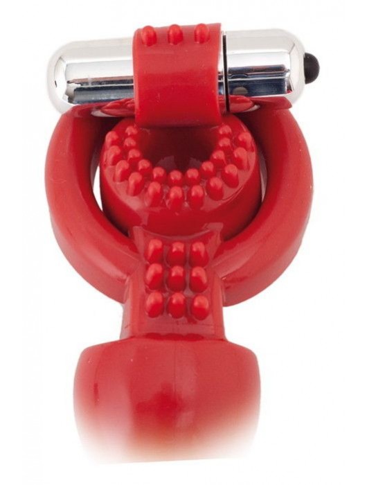 Красная вибронасадка с анальным стимулятором - ToyFa - в Новокуйбышевске купить с доставкой